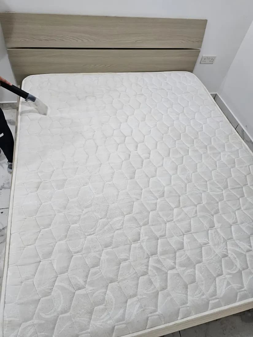 heavily stained mattress after professional cleaning by ARA Clean Malta